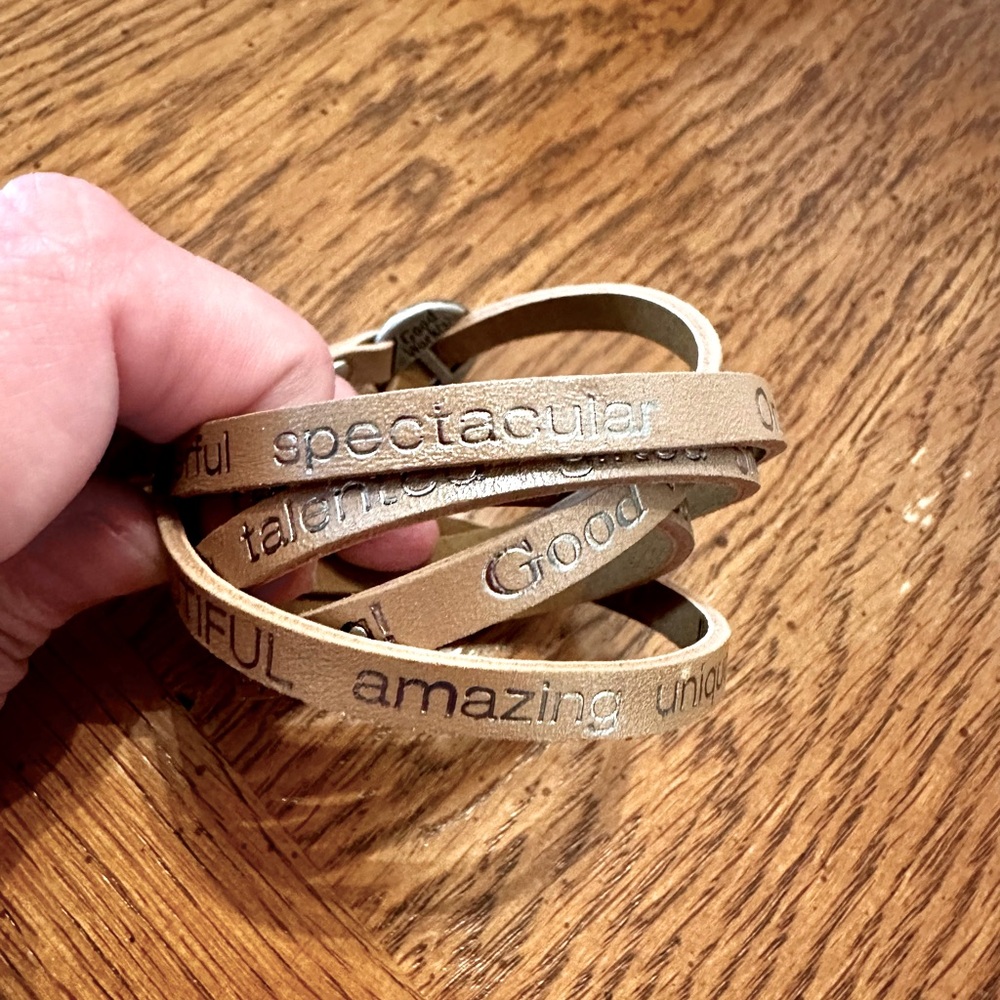 Good Works Inspirational Leather Wrap Bracelet